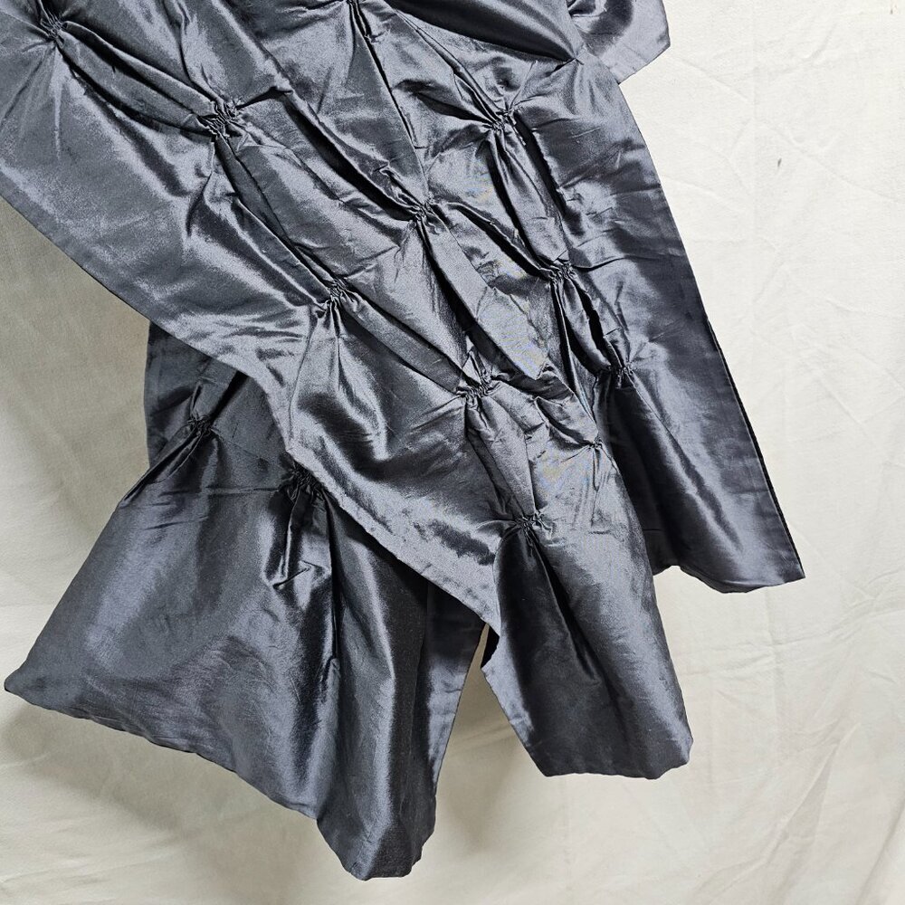 Richard K Tsao Ruched Satin Stole Gray Wrap - Picture 5 of 10